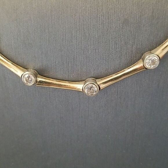 14 k GOLD CHOKER WITH DIAMONDS!!! VINTAGE PIECE FROM MY FAMILY COLLECTION!!! - Picture 2 of 4